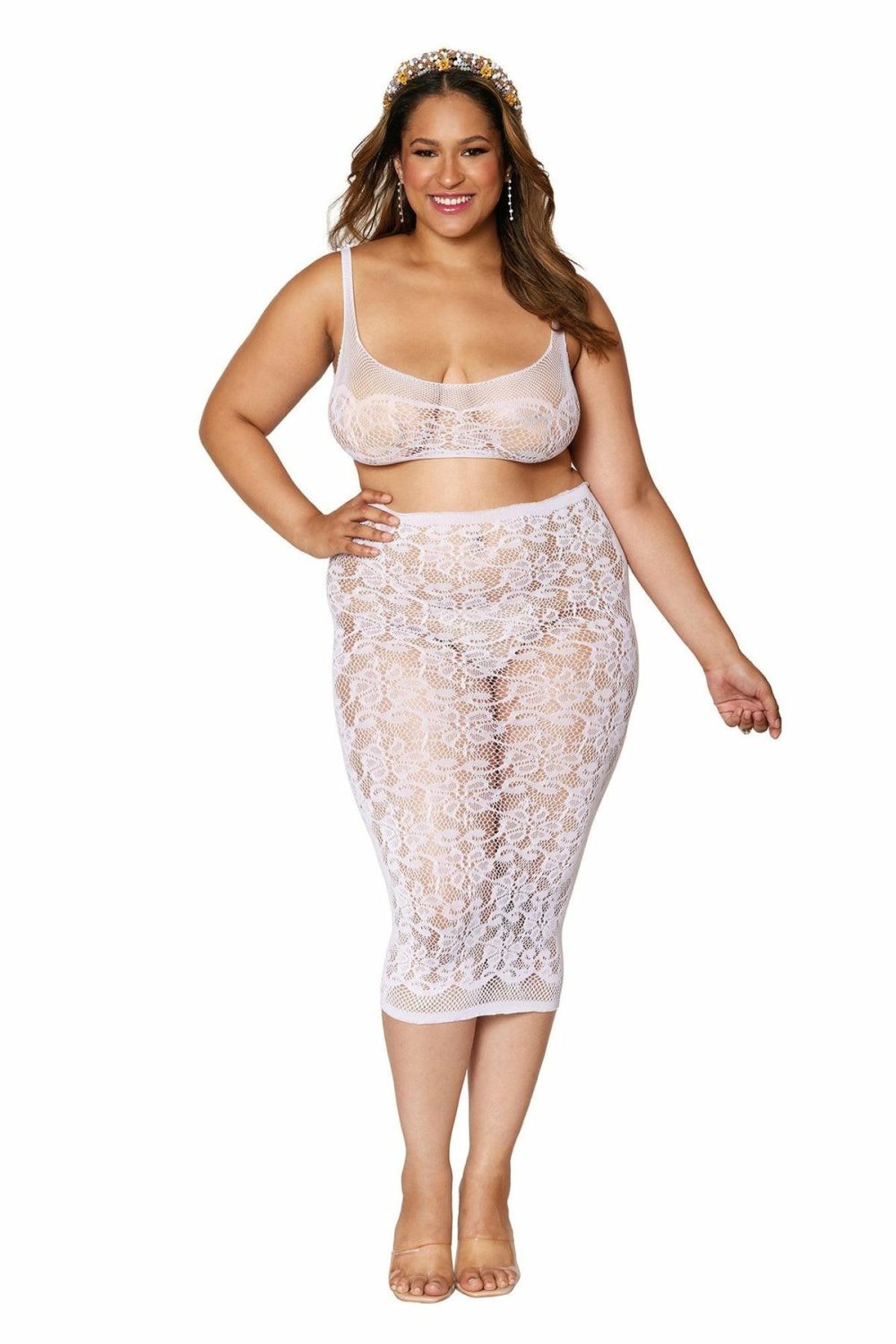 Bralette Slip Skirt White Plus  |  Apparel