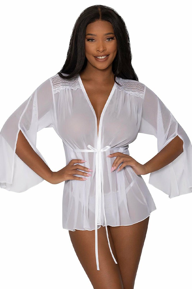 Flowing Short Robe White L/Xl  |  Apparel