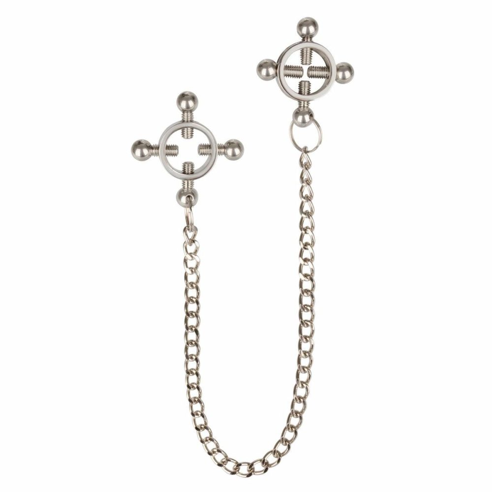 Nipple Grips 4 Point Press With Chain  |  Fetish