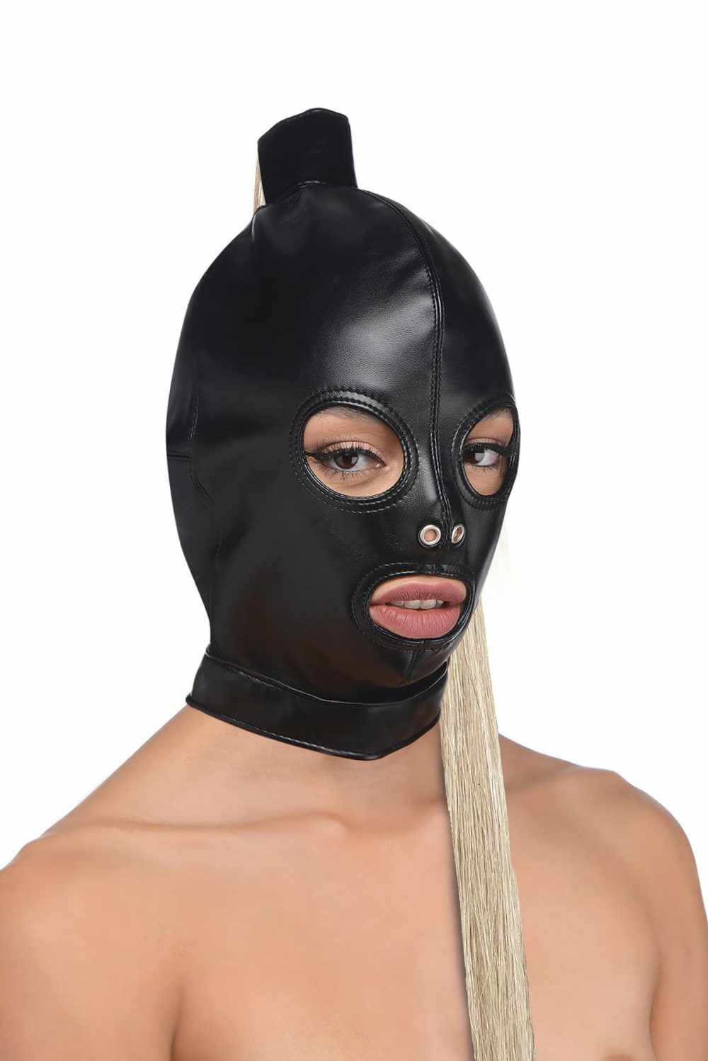 Strict Blonde Ponytail Hood  |  Fetish