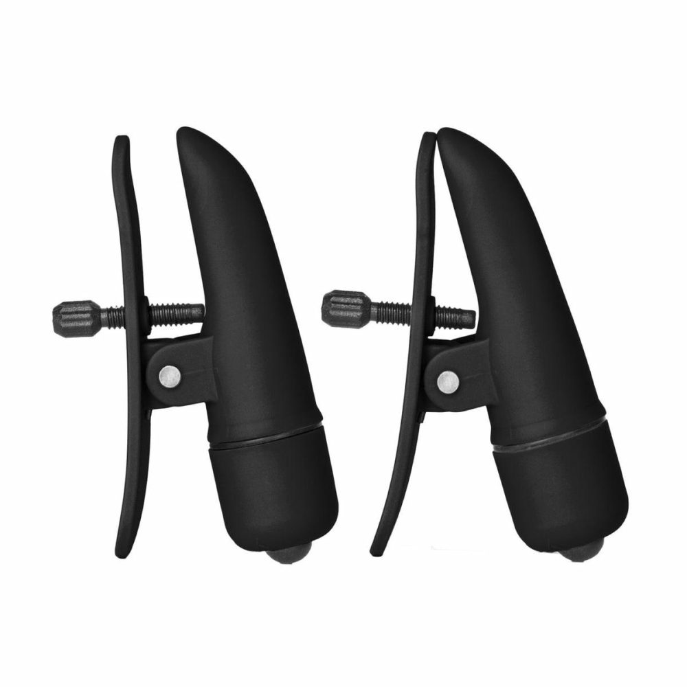 Vibrating Nipple Clamps Black  |  Fetish