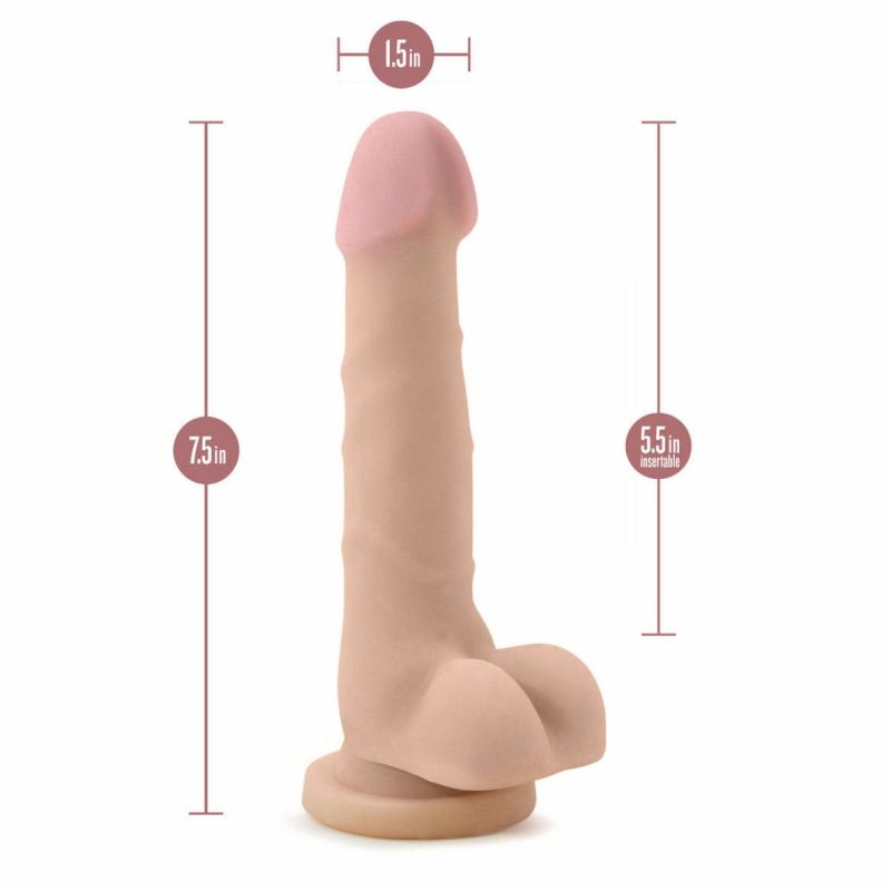 Sam Dual Density Realistic Dildo, 7″, Vanilla  |  Dildos